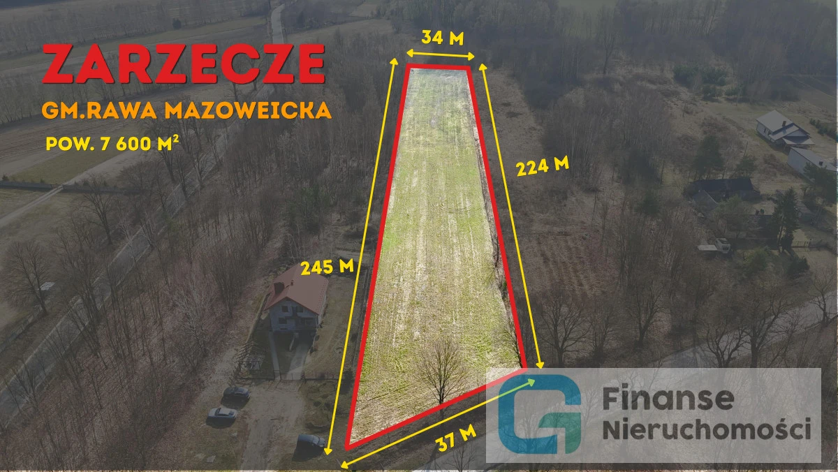 🌿 DUŻA DZIAŁKA 7600 m² | ZARZECZE, GM. RAWA MAZOWIECKA | ASFALTOWY DOJAZD