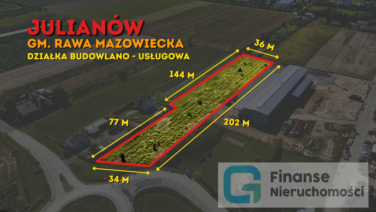 Działka 7014,5 m² | Produkcja, usługi i zabudowa zagrodowa | Julianów 