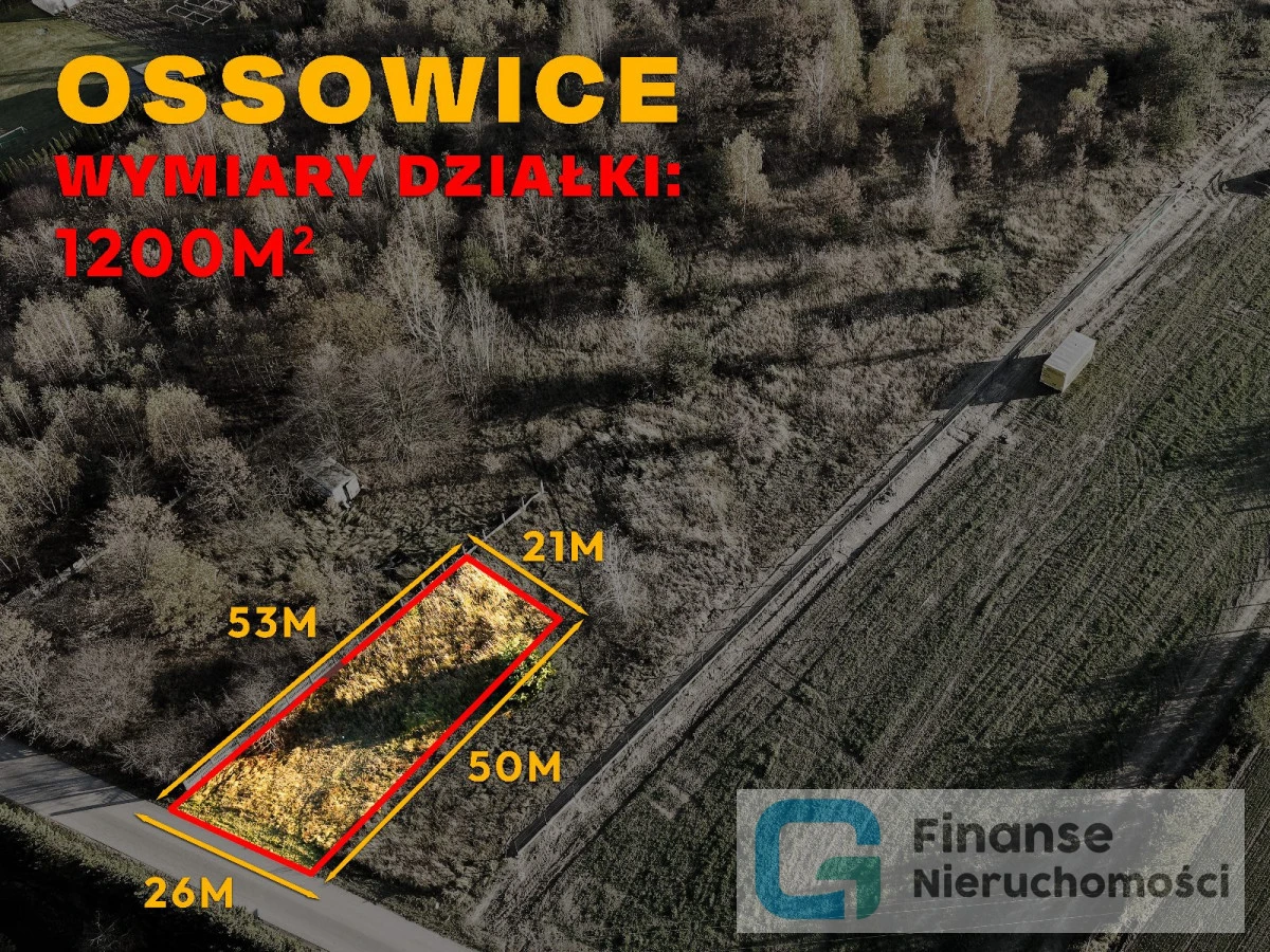 🏡 Działka budowlana 1200 m² | Ossowice, gm. Cielądz | asfalt | media w drodze | 120 000 zł