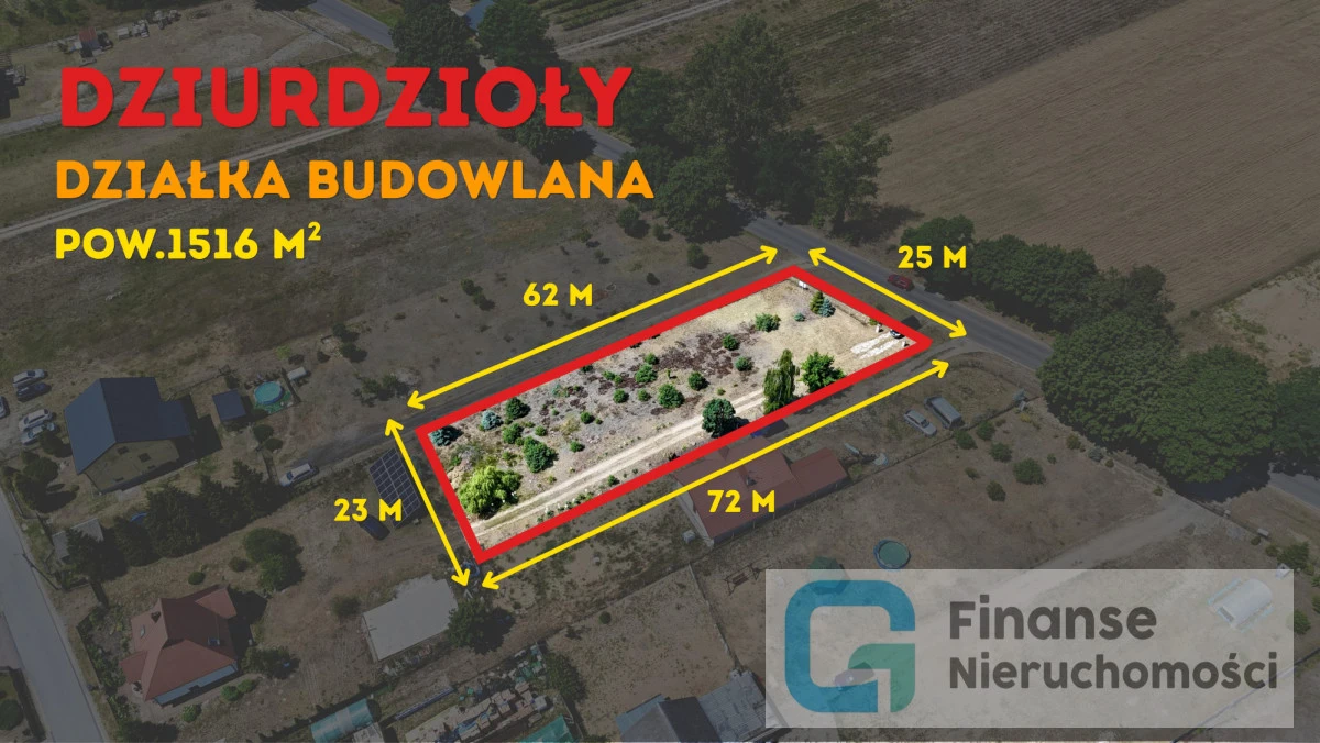 🏡 Działka budowlana 1516 m² | Dziurdzioły, gm. Rawa Mazowiecka | Droga asfaltowa | Spokojna okolica