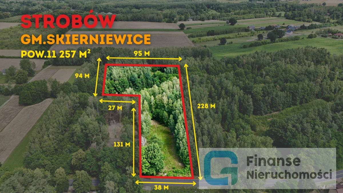 🌲 Działka budowlana z częścią rolno-leśną | 11 257 m² | Strobów, gm. Skierniewice