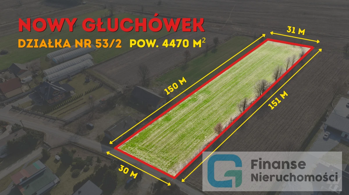 🌿 DZIAŁKA BUDOWLANO-ROLNA 4470 m² | GŁUCHÓWEK | MPZP 8.47.MRj | DROGA ASFALTOW