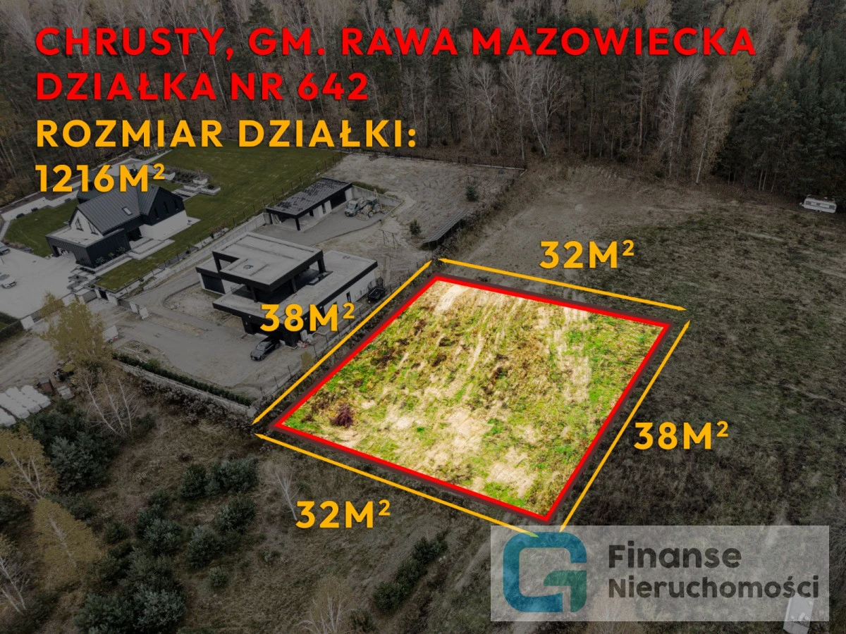 🏡 Działka mieszkaniowo-usługowa 1216 m² | Chrusty, gm. Rawa Mazowiecka | 364 800 zł | spokojna okolica | blisko lasu