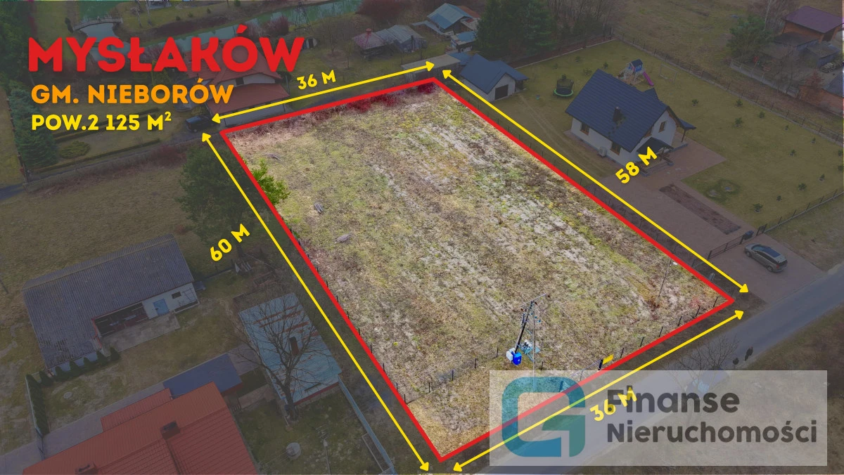 🏡 Działka na sprzedaż | Mysłaków, gm. Nieborów | 2125 m² | zabudowa mieszkaniowo-usługowa