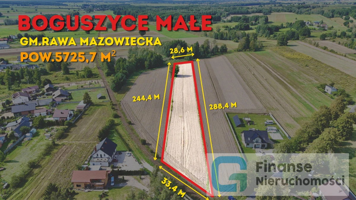 Działka pod dom | 5725,7 m² | Boguszyce Małe | MPZP