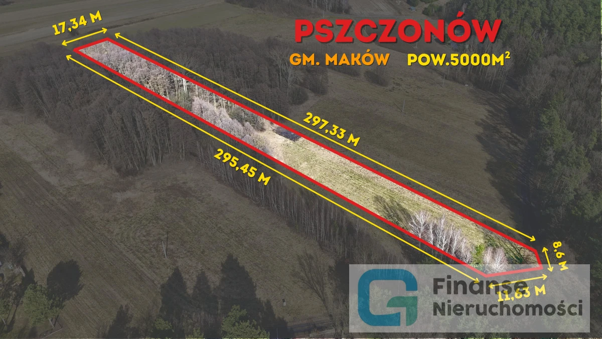 🌿 Działka rolno-budowlana 5000 m² | Pszczonów, gm. Maków | WZ na dom | własny las | 175 000 zł