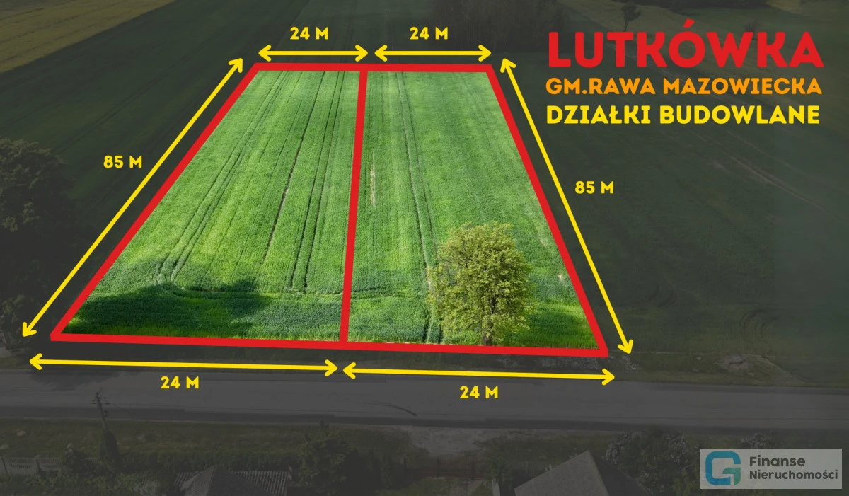 🏡 DZIAŁKI BUDOWLANE NA SPRZEDAŻ | LUTKÓWKA | GM. RAWA MAZOWIECKA | 2 × 2042,9 m² | MPZP 1MN-U