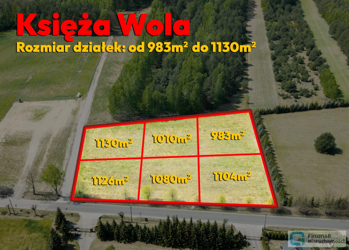 🏡 KOMPLEKS DZIAŁEK NA SPRZEDAŻ | KSIĘŻA WOLA | GM. RAWA MAZOWIECKA | 983–1130 m² | MPZP MRj