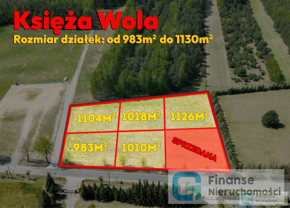 🏡 KOMPLEKS DZIAŁEK NA SPRZEDAŻ | KSIĘŻA WOLA | GM. RAWA MAZOWIECKA | 983–1130 m² | MPZP MRj