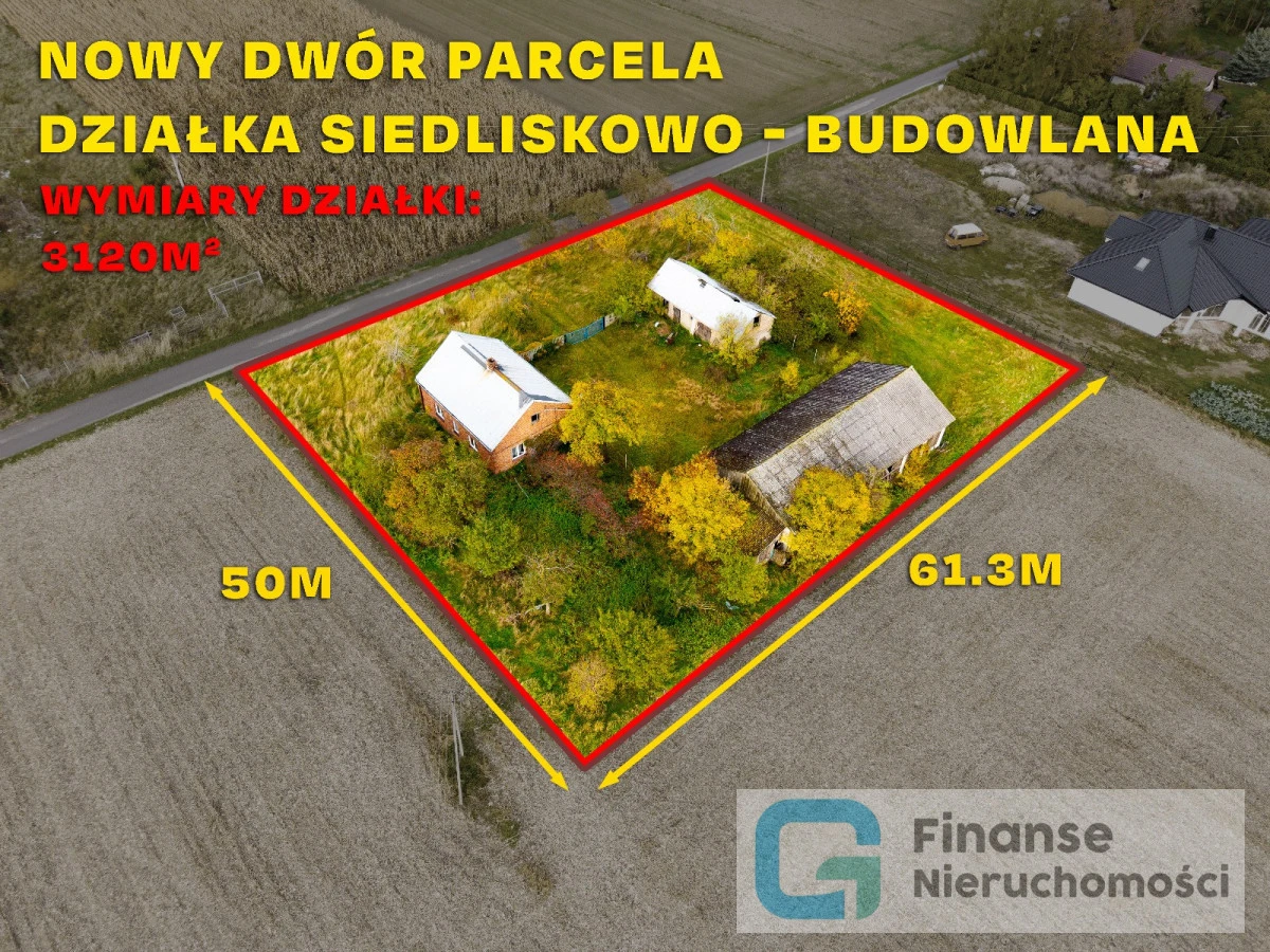 🏡 Siedlisko z potencjałem | Dom + zabudowania gospodarcze | 3120 m² | Nowy Dwór-Parcela, gm. Nowy Kawęczyn |