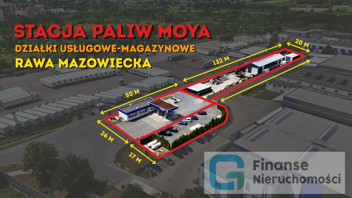 ⛽ STACJA PALIW MOYA + HALA MAGAZYNOWA | RAWA MAZOWIECKA | TEREN INWESTYCYJNY 2.1.12.P | 4 796 m²