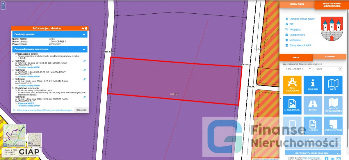 🏭 Teren inwestycyjny 23 726 m² | Rawa Mazowiecka, ul. Miodowa | MPZP – produkcja, magazyny i składy | Pełne media